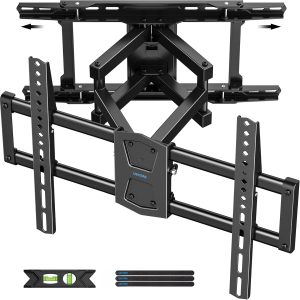 Full Motion TV Wall Mount 24 inch Studs for Most 42-86 Inch TVs, Adjustable TV Wall Mount Swivel and Tilt, Loading 110 LBS