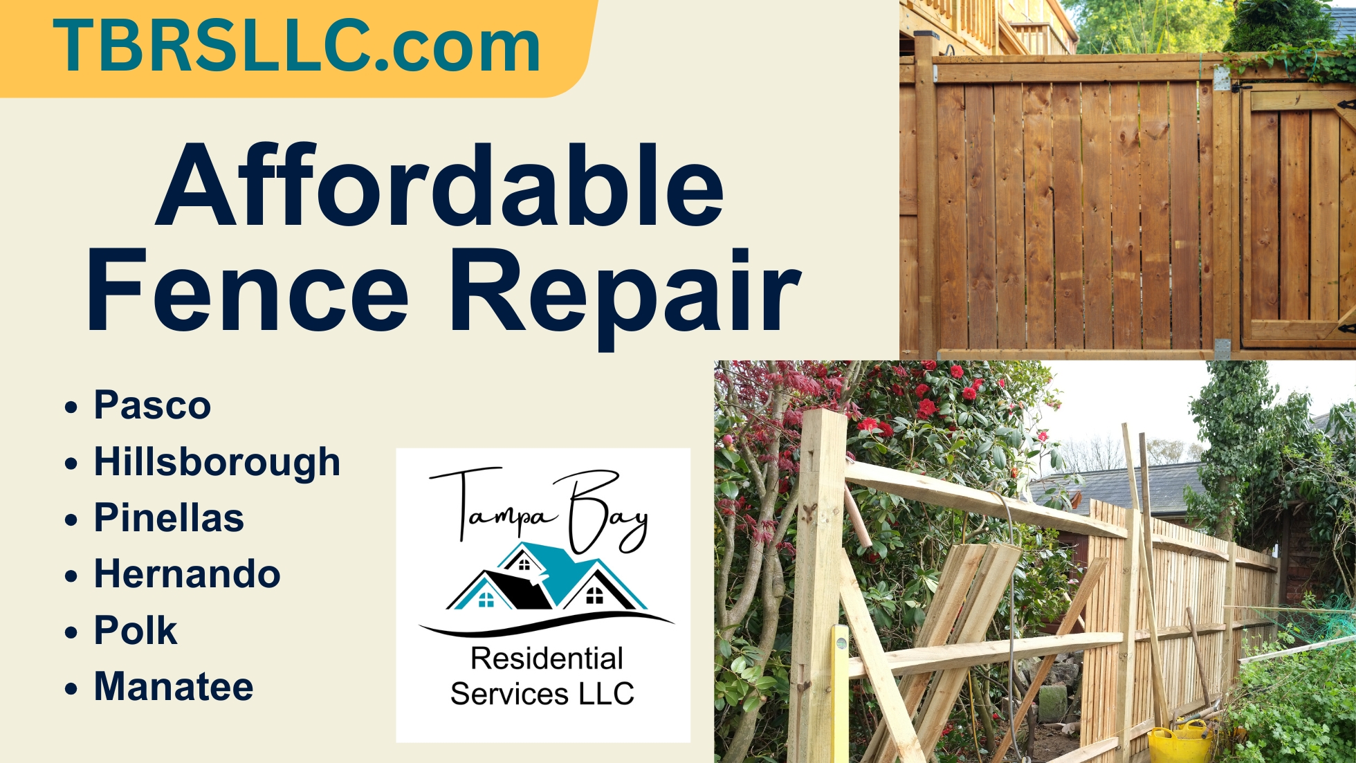 Affordable Fence Repair in Pasco County