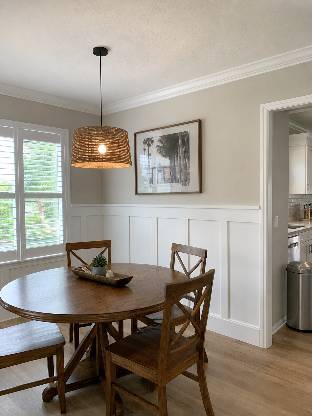 Custom trim and wainscoting installed in Tampa Bay dining room