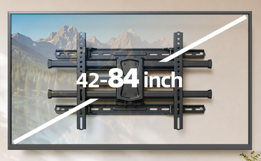 Full-motion TV wall mount for most 42 to 84 inch televisions