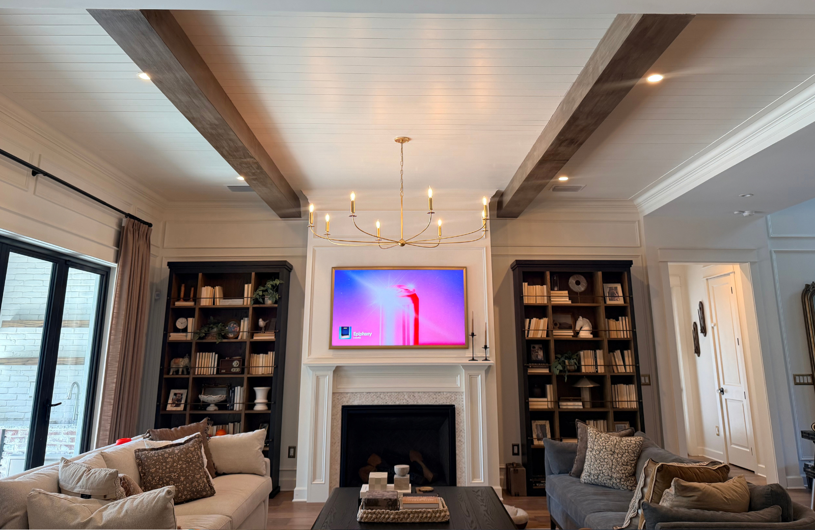 Shiplap with ceiling beams in Tampa FL By Tampa Bay Residential Services LLC